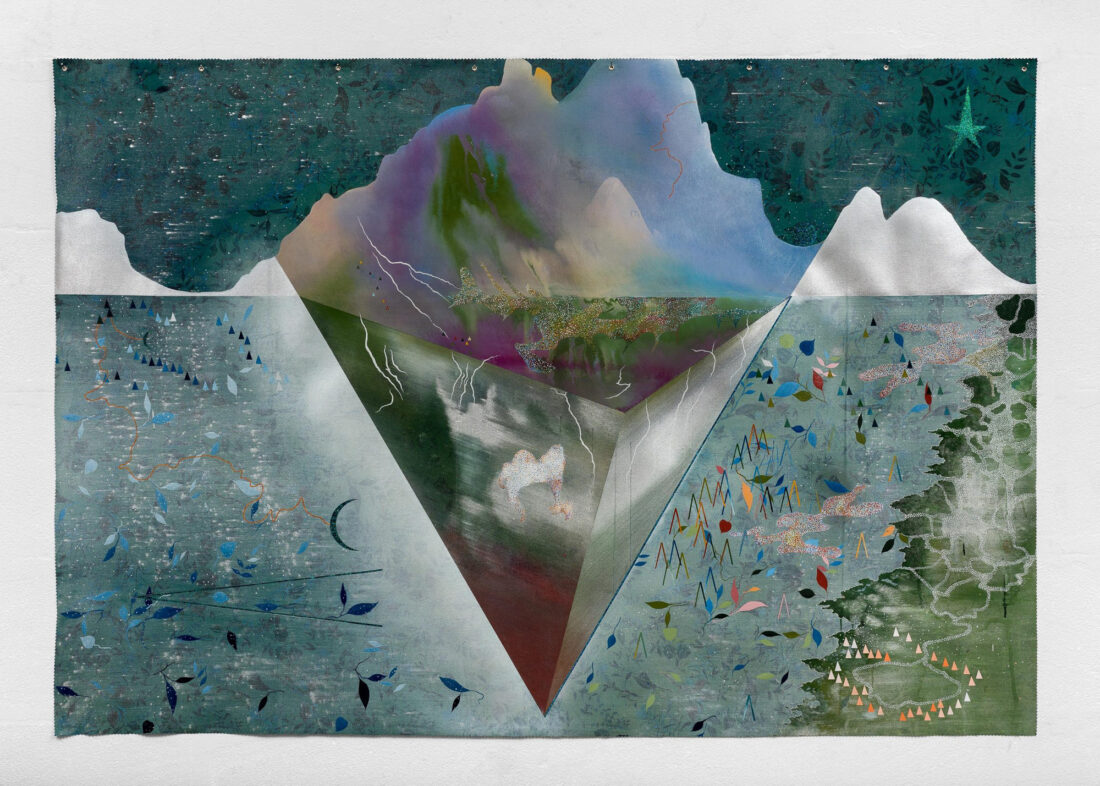 Paul Mignard artista contemporáneo francés, obra Tetrspolaire 2016 realizada con pigmentos sobre tela