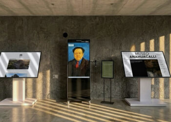Pantallas interactivas de Anahuacalli Digital en el Museo Diego Rivera Anahuacalli