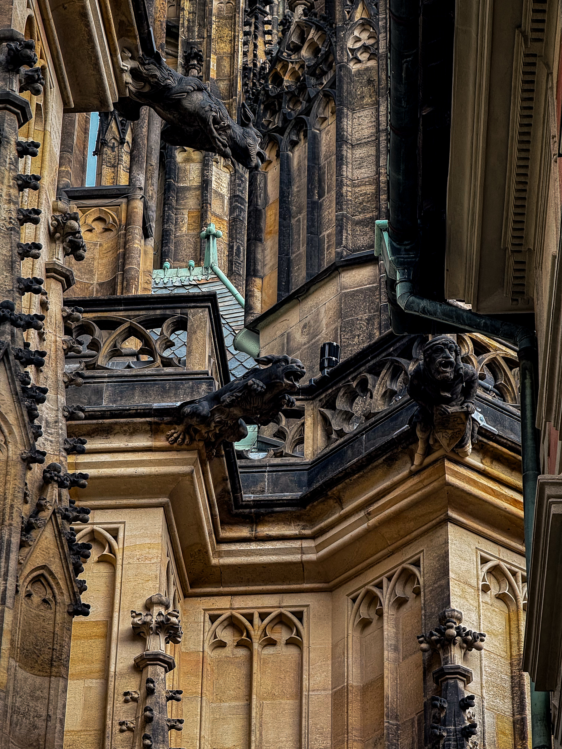 Criaturas escultóricas ocultas en la arquitectura de la Catedral de San Vito en Praga