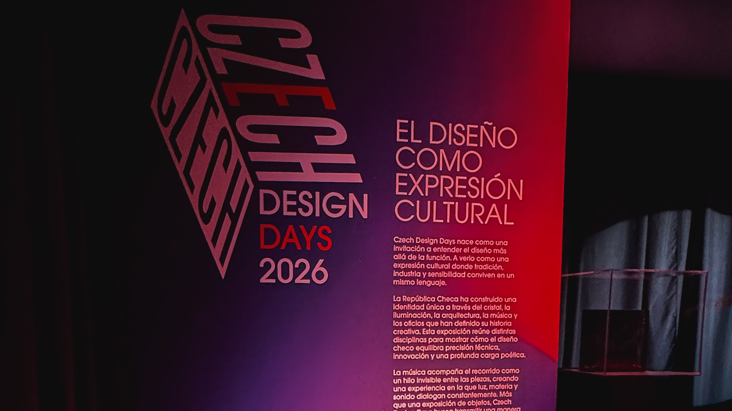 Czech Design Days 2026 en la Embajada de la República Checa en México con exposición de diseño contemporáneo y cultura visual checa.