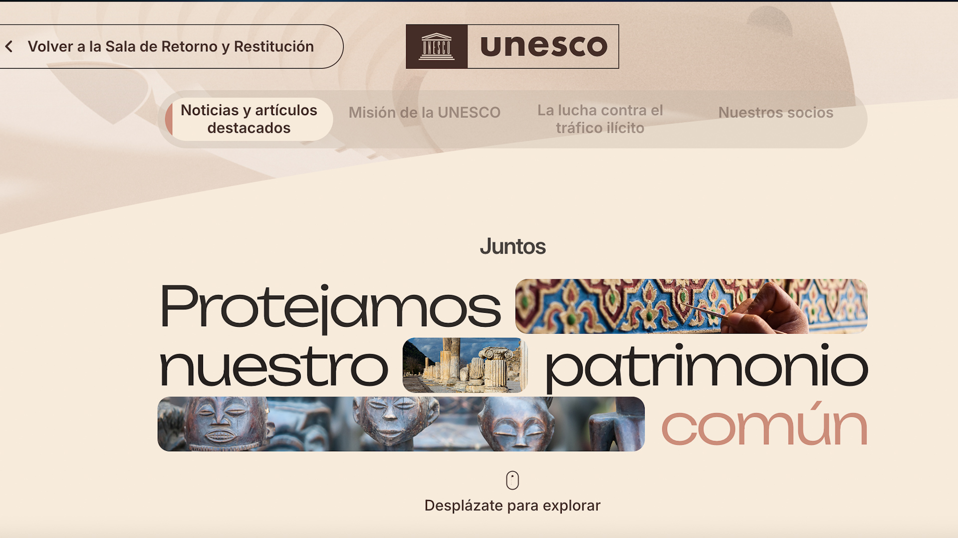 Mensaje del Museo Virtual de Bienes Culturales Robados de la UNESCO sobre patrimonio cultural y memoria colectiva