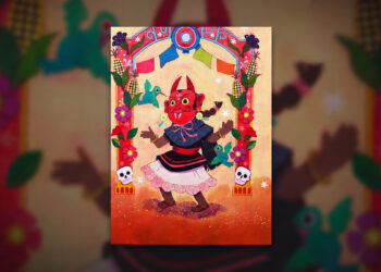 Obra Celebración de Primavera de Judith Cerna presentada en la exposición Little México en Galería EXU.