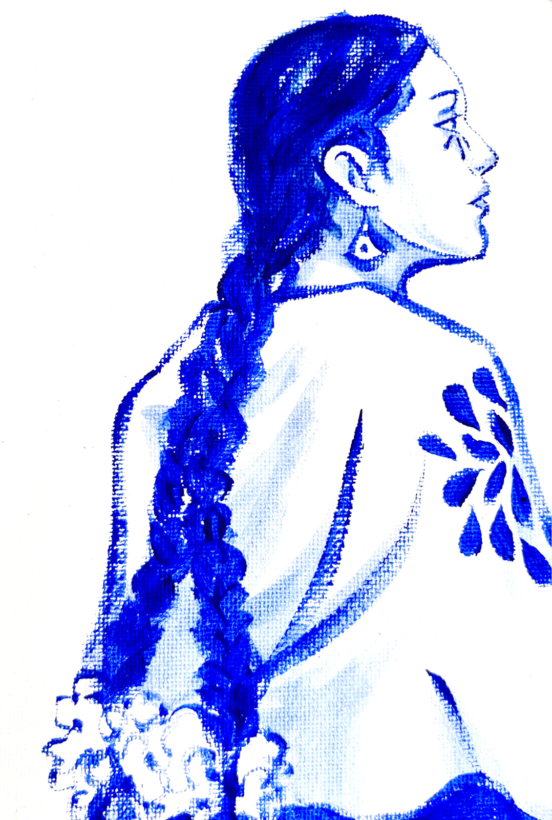 Espero de Mónica Acedo, figura femenina de perfil en azul de 2026