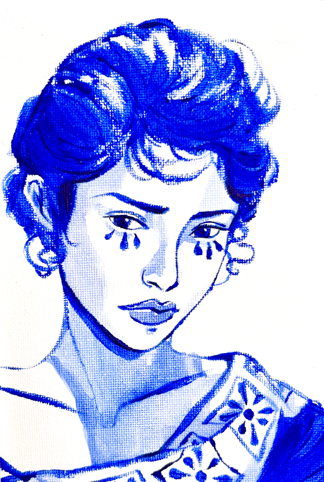 Recelo de Mónica Acedo, retrato femenino en azul de 2026