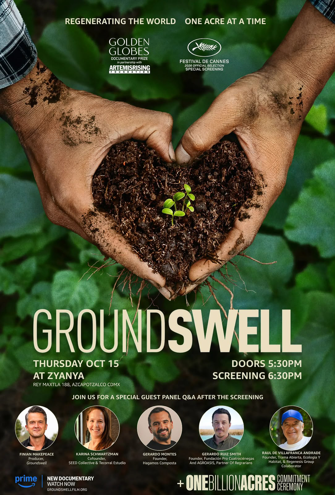 Cartel de la proyección de Groundswell el 15 de octubre de 2026 en Zyanya